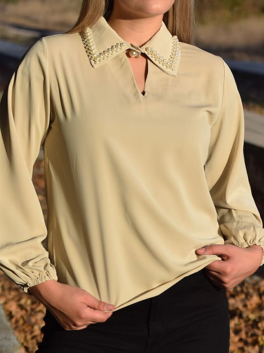 Women's Long Sleeve Shirt Beige