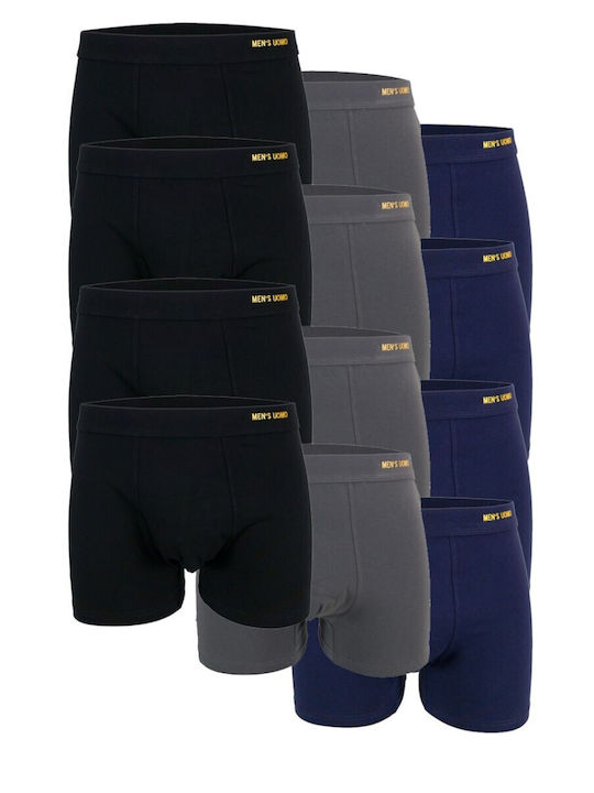 Uomo Men's Boxers 12Pack BLACK-BLUE-ANTHRACITE