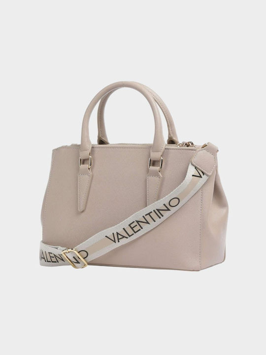 Valentino Bags Дерматинена Дамска Чанта За Рамо Бежов