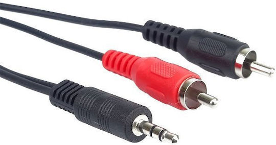 PremiumCord Кабел За Звук 3,5 мм Мъжки - 2x RCA Мъжки Черен 5м