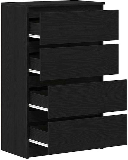 Συρταριέρα Креватокамарас Дървена с 4 чекмеджета Black Oak 60x35x98.5бр