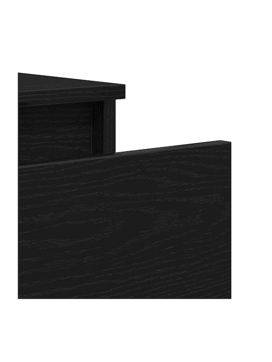 Wooden Chest of Drawers with 4 Drawers Black Oak 60x35x98.5cm
