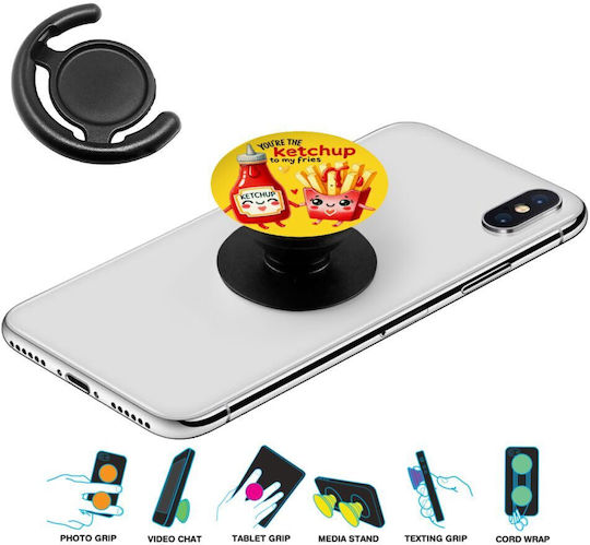 Ketchup To My Fries Phone Holders Stand Black Mobile Hand Grip