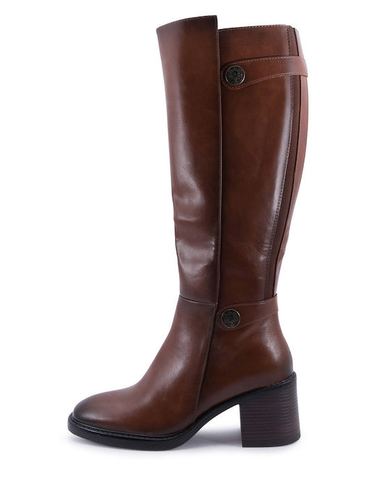 Medium Heel Women's Boots Tabac Brown