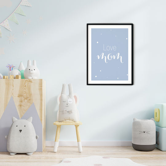 Kids Framed Plastic Wall Painting Loving Mom 21x30cm