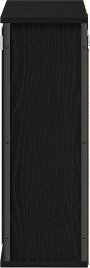 vidaXL Oglindă de Baie din Oțel Inoxidabil cu Raft & Dulap 50x21cm Negru