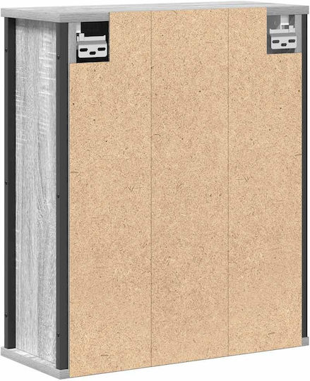 vidaXL Oglindă de Baie din Oțel Inoxidabil cu Raft & Dulap 50x21cm Gri