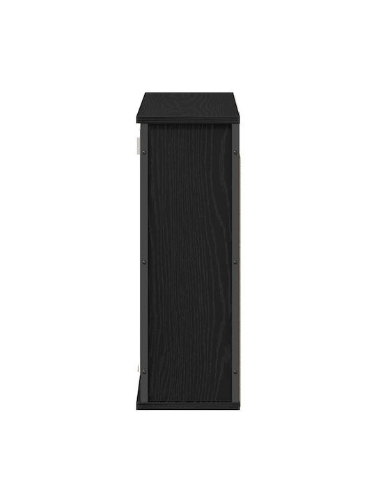 vidaXL Bathroom Mirror made of Stainless Steel with Shelf & Cabinet 60x21cm Black