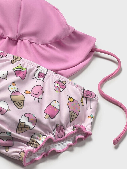 Mayoral Costum de baie pentru copii Set cu pălărie Roz