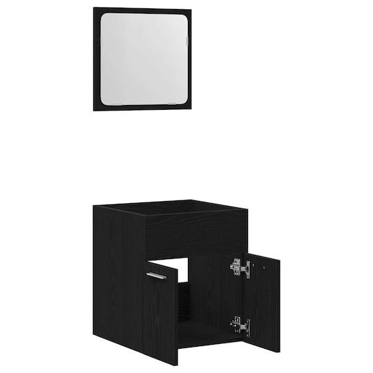vidaXL Waschtisch ohne Waschbecken mit Spiegel L41xB38.5xH46cm Black Oak