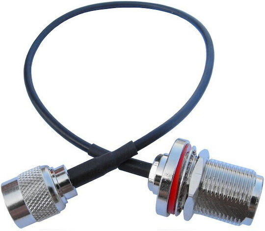 Ez-rptncp2nb25 Rp-tnc Plug To N-type Bulkhead 25cm