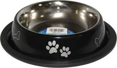 Metallic Food and Water Bowl for Dog and Cat 22cm Various Designs or Colours