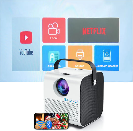 Linomag Mini Projector LCD HD Λάμπας LED με Wi-Fi και Ενσωματωμένα Ηχεία