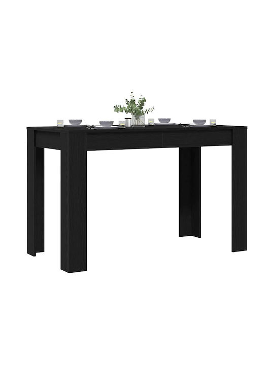 Table Dining Room Wooden Black Velvet-Black Metal 120x60x76cm