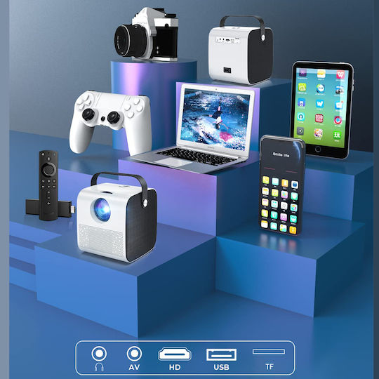 Linomag Mini Projector LCD HD Λάμπας LED με Wi-Fi και Ενσωματωμένα Ηχεία