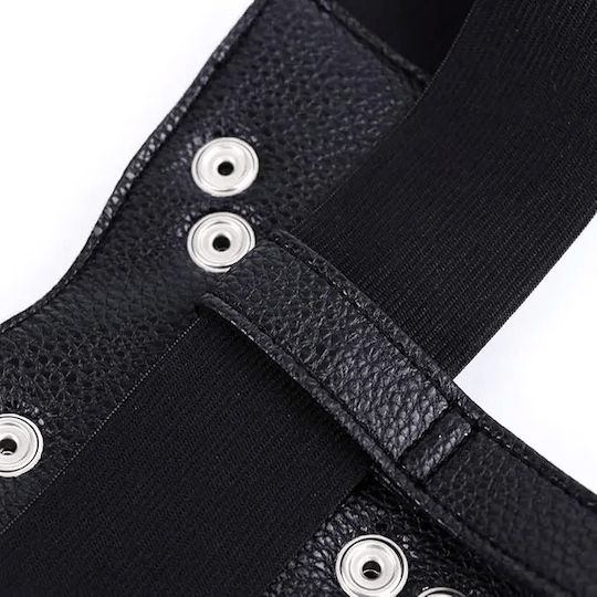 Smd Hexbelt Strap On Harness Vegan Leather & Adjustable Waist Thighs Black