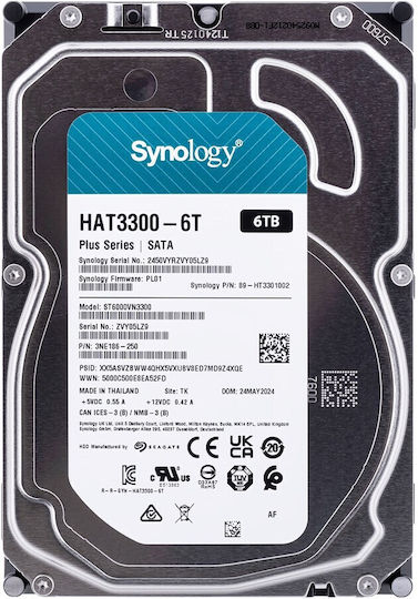 Synology Plus 6TB HDD Hard Drive 3.5" SATA III 5400rpm for NAS HAT3300-6T