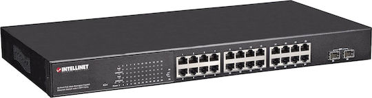 Intellinet Managed L2 PoE+ Switch with 24 Gigabit (1Gbps) Ethernet Ports and 2 SFP Ports