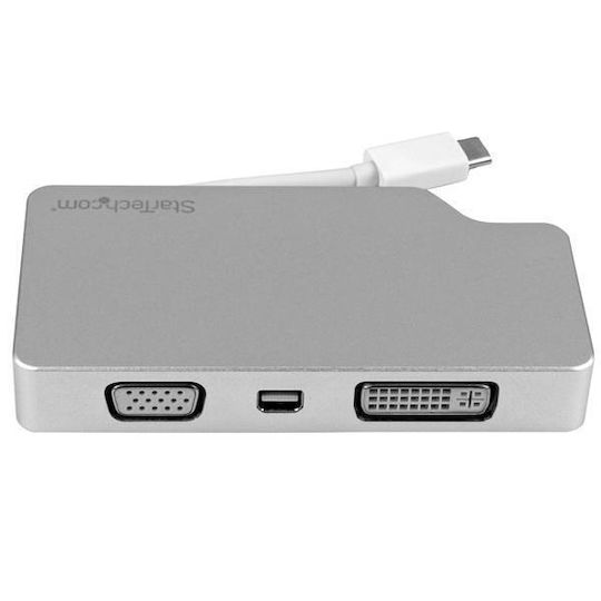StarTech USB-C Docking Station με 4K Ασημί (CDPVGDVHDMDP)
