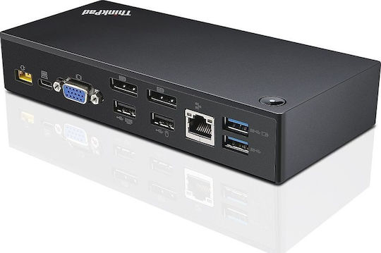 Lenovo Thinkpad Dock / USB-C Docking Station με DisplayPort Ethernet και σύνδεση 2 Οθονών Μαύρο