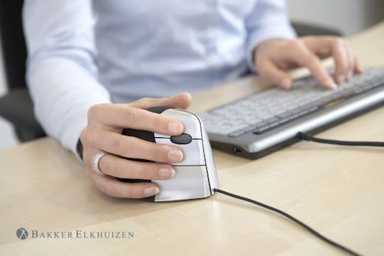 Bakker Elkhuizen Evoluent 4 Wired Mouse for Left-handed Gray