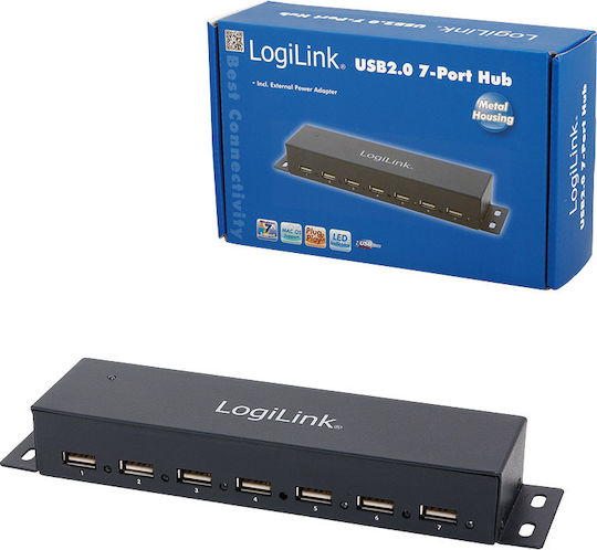 LogiLink Hub 7 Θυρών USB 2.0 με σύνδεση USB-A