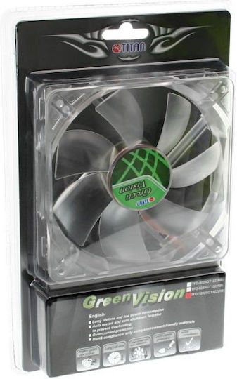 Titan TFD-33120L Case Fan (800rpm) with White Lighting and 3-Pin Connection White