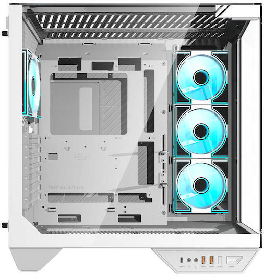 Darkflash DY470 (+fans) Gaming Midi-Turm Computergehäuse mit RGB-Beleuchtung Weiß