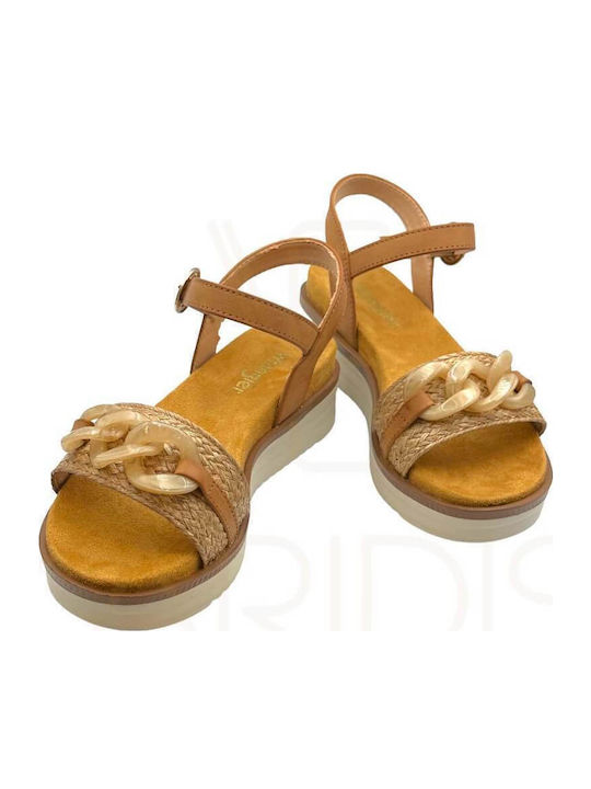 Winona Women's Flat Sandals in Tabac Brown Color