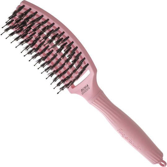 Olivia Garden Fingerbrush Brush Hair for Detangling Pink