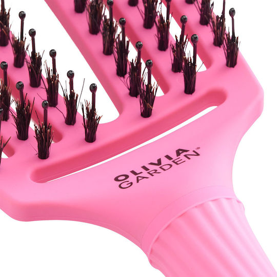 Olivia Garden Fingerbrush Βούρτσα Μαλλιών Ροζ