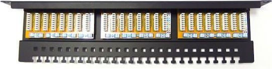 Digitus Cat 6 Пач панел за рафт 1U 19" 24 порта cat6 Черен