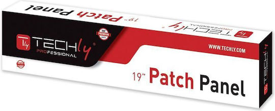 Techly Patch Panel για Rack 1U 19" 16 Θυρών cat5e Μαύρο