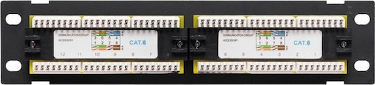 Netrack Patch Panel για Rack 19" 12 Θυρών Γκρι