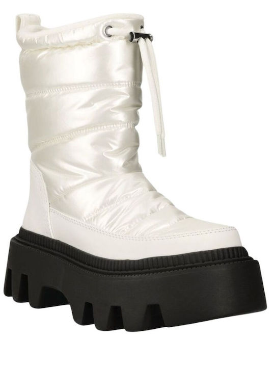 Buffalo Flora Boots White