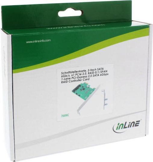 InLine Κάρτα PCIe σε 2 θύρες SATA