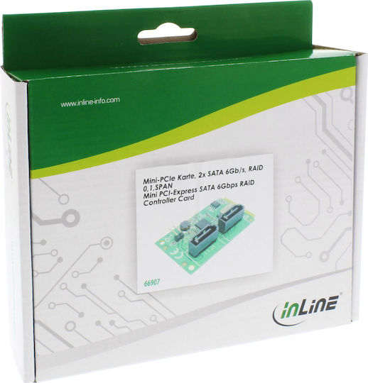 InLine Κάρτα PCIe σε θύρα SATA / RAID / SATA III / Mini PCI