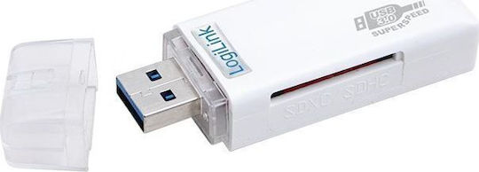 LogiLink Card Reader USB 3.0 για SD/microSD Λευκό
