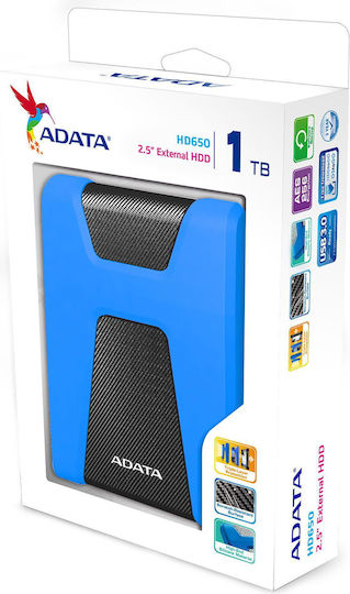 Adata HD650 USB 3.0 External 2.5" HDD 2TB Blue