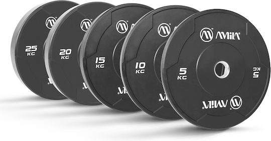 AMILA Set of Plates Olympic Type Rubber 1 x 25kg Φ50mm