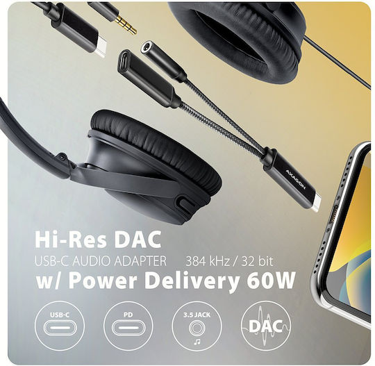 Axagon Konverter USB-C männlich zu USB-C / 3.5mm weiblich 1Stück
