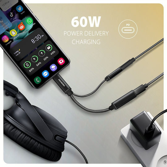Axagon Konverter USB-C männlich zu USB-C / 3.5mm weiblich 1Stück