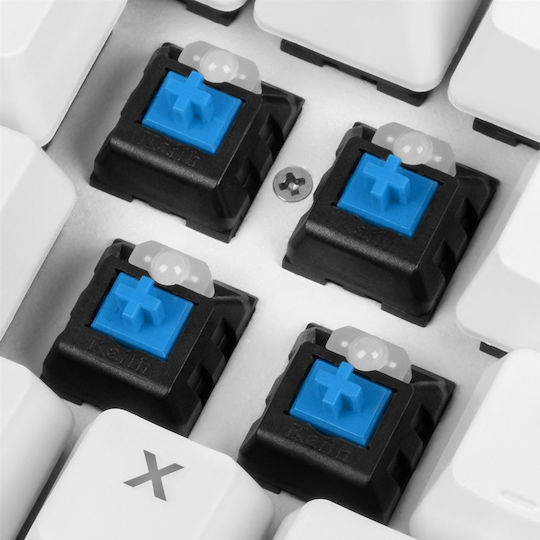 Sharkoon Skiller SGK3 Gaming Mechanical Keyboard with Kailh Blue switches and RGB lighting (English US) White