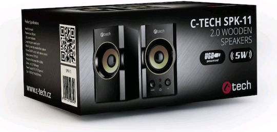 SPK-11 Компютърни тонколони 2.0 с мощност 5W в Черен цвят