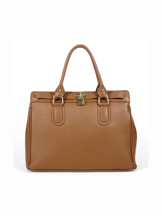 Passaggio Leather Leather Women's Bag Tote Hand Tabac Brown