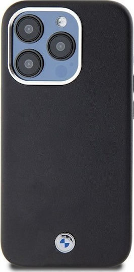 BMW Umschlag Rückseite Leder / Silikon / Kunststoff / Synthetisches Leder Schwarz (iPhone 14 Pro)
