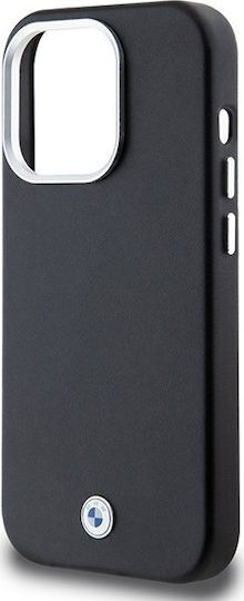 BMW Umschlag Rückseite Leder / Silikon / Kunststoff / Synthetisches Leder Schwarz (iPhone 14 Pro)