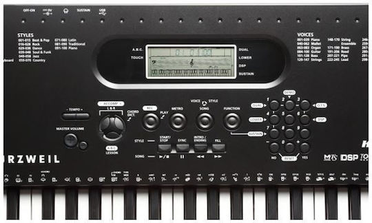 Kurzweil Ключова дума KP70 с 61 Клавиши Стандартно докосване с Пюпитър Черен