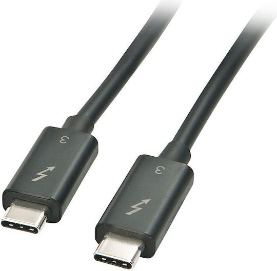 Lindy Thunderbolt 3 Cable Μαύρο 0.5m (41555)