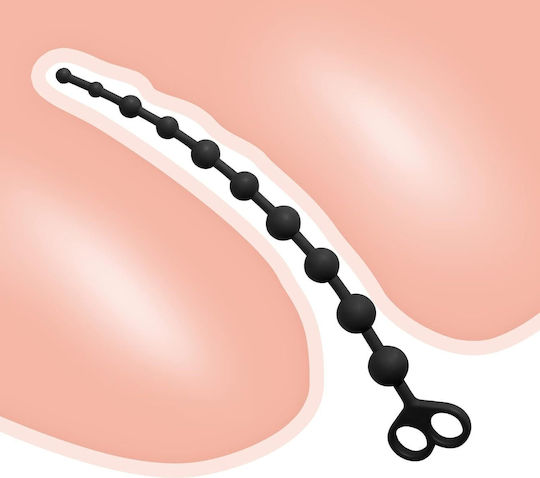 SMD Decimorum Anal Silicone Chain with 10 Beads Anal Beads Black